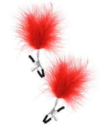 Pinces à seins pression réglable grande plumeau rouge - CC5700690030